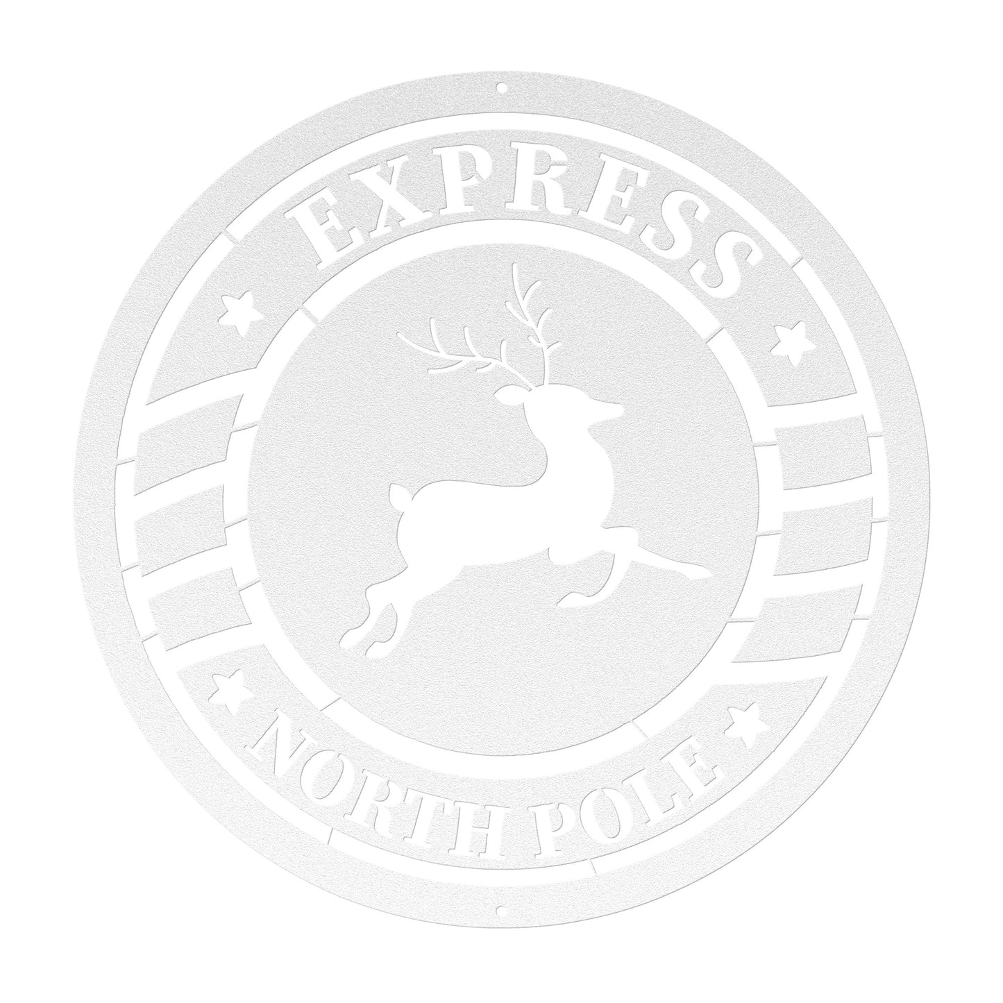 10075 - Reindeer Christmas Stamp North Pole Sign