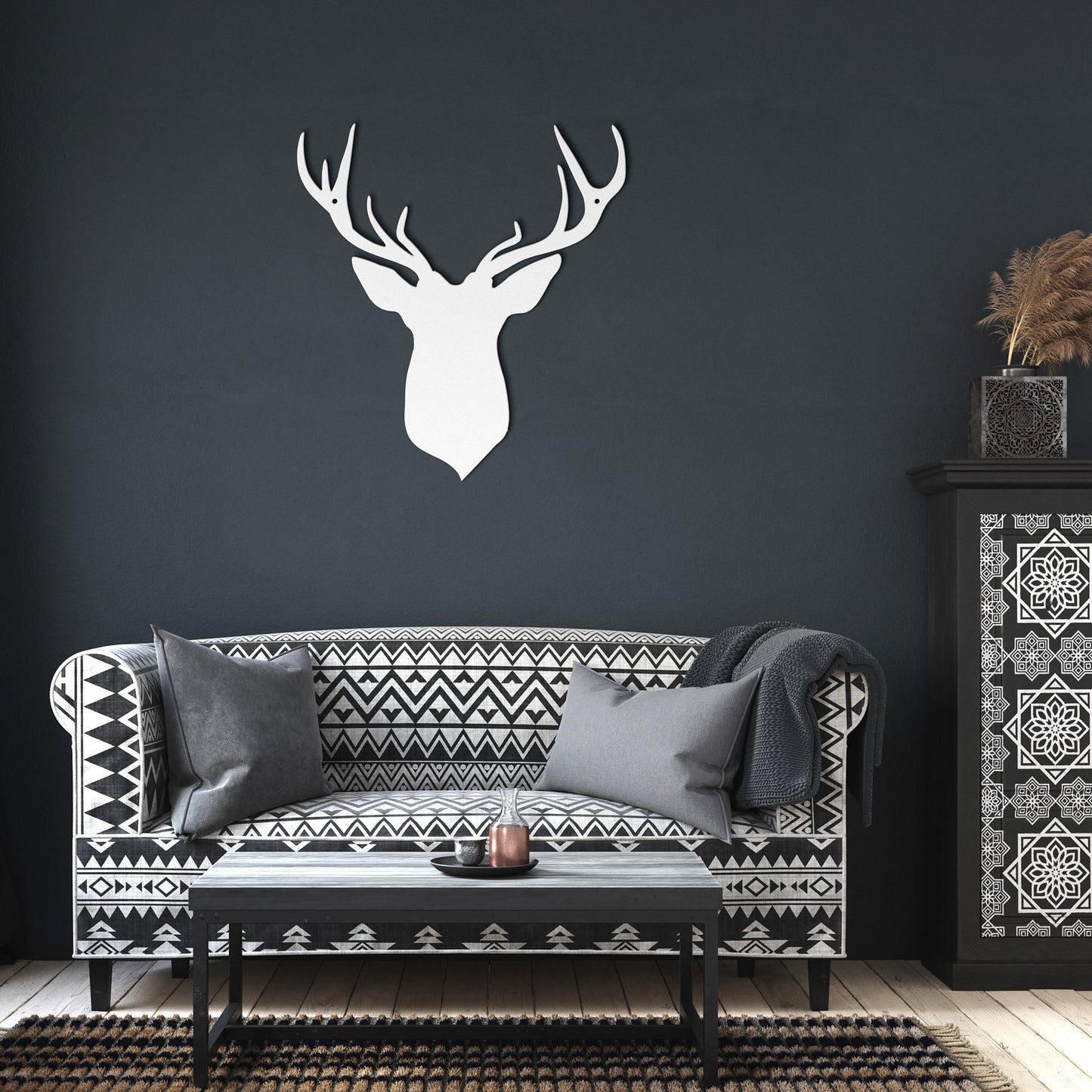 10071 - Rustic Buck Head Metal Sign