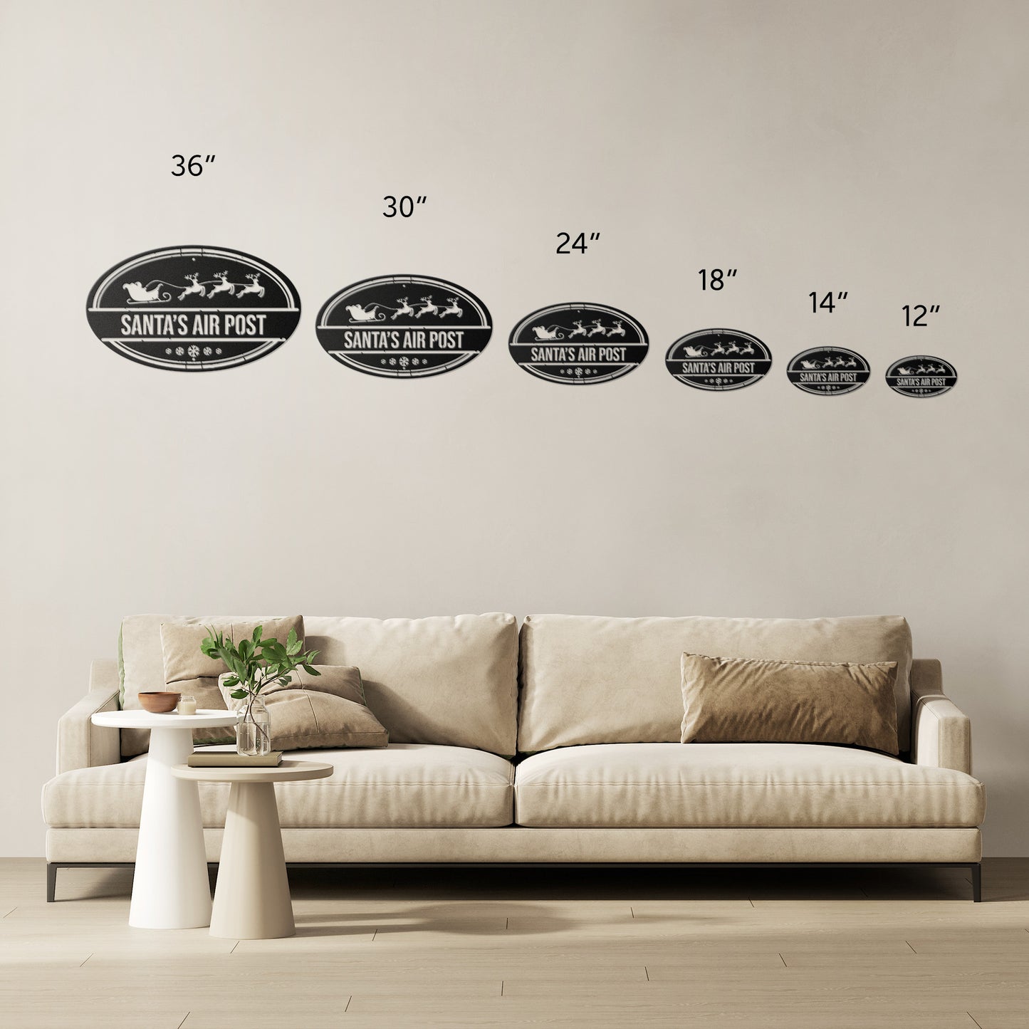 10069 - Santa Air Postal Rustic Metal Sign