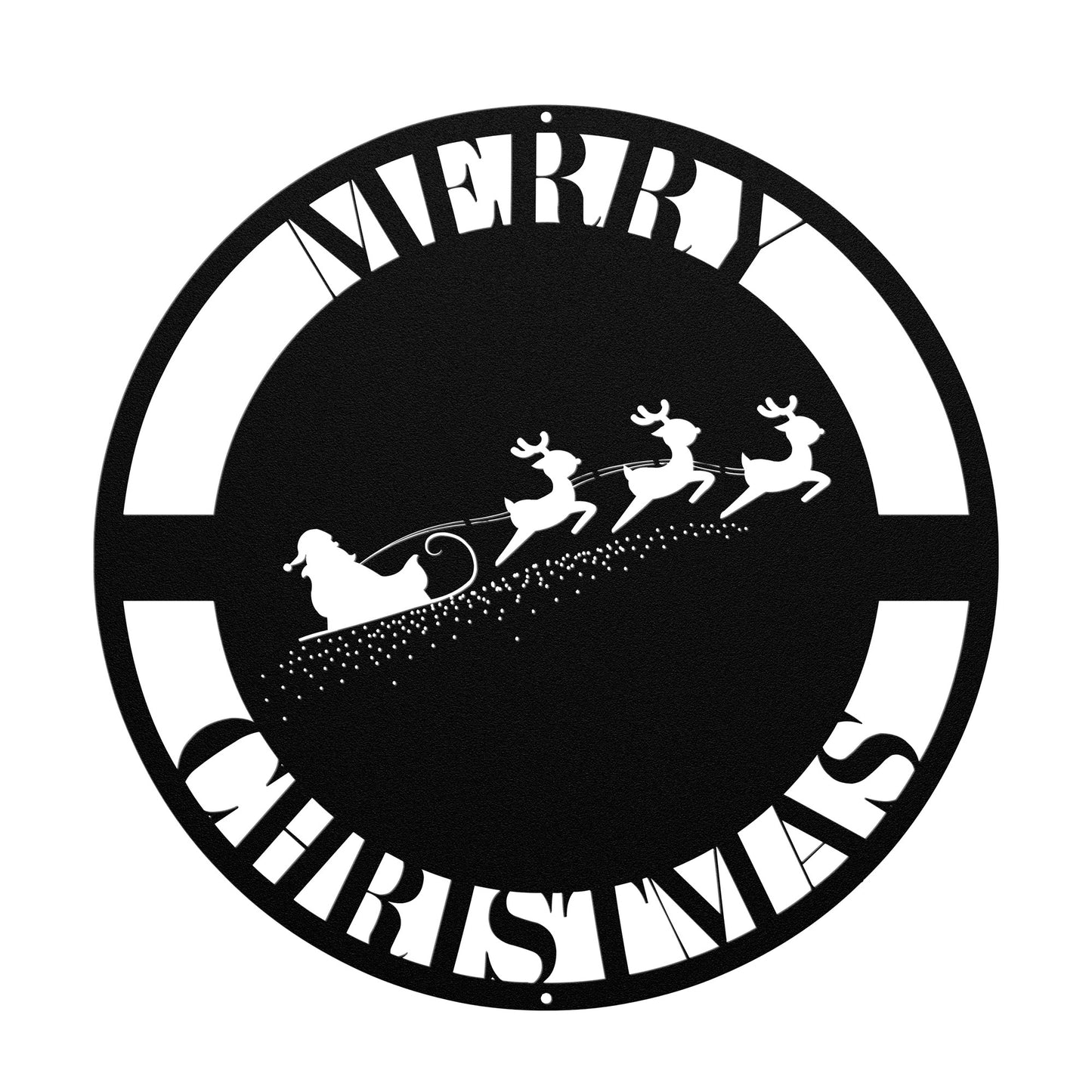 10066 - Santa and Sleigh Merry Christmas Metal Sign