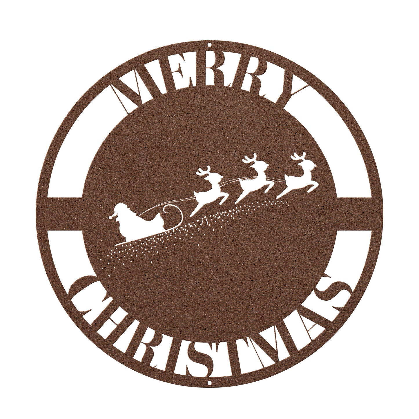 10066 - Santa and Sleigh Merry Christmas Metal Sign