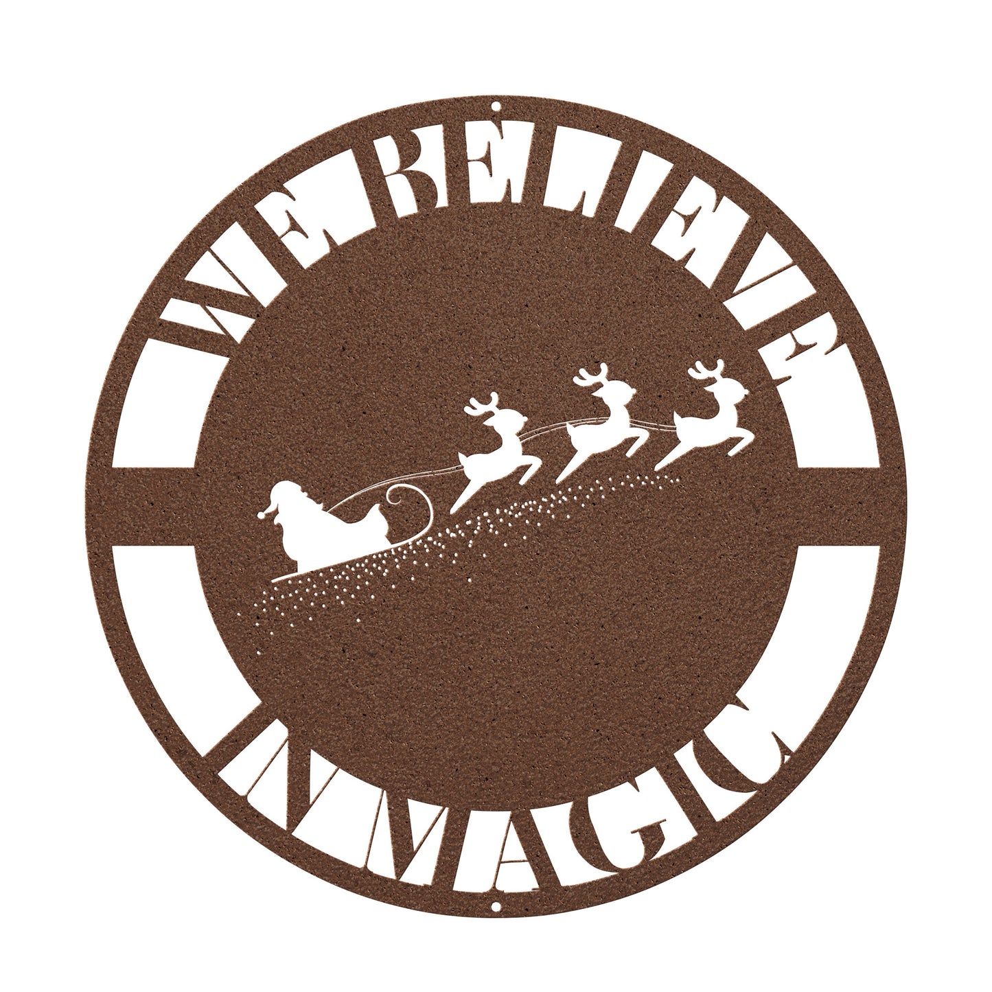 10065 - Santa and Sleigh We Believe in Magic Metal Sign