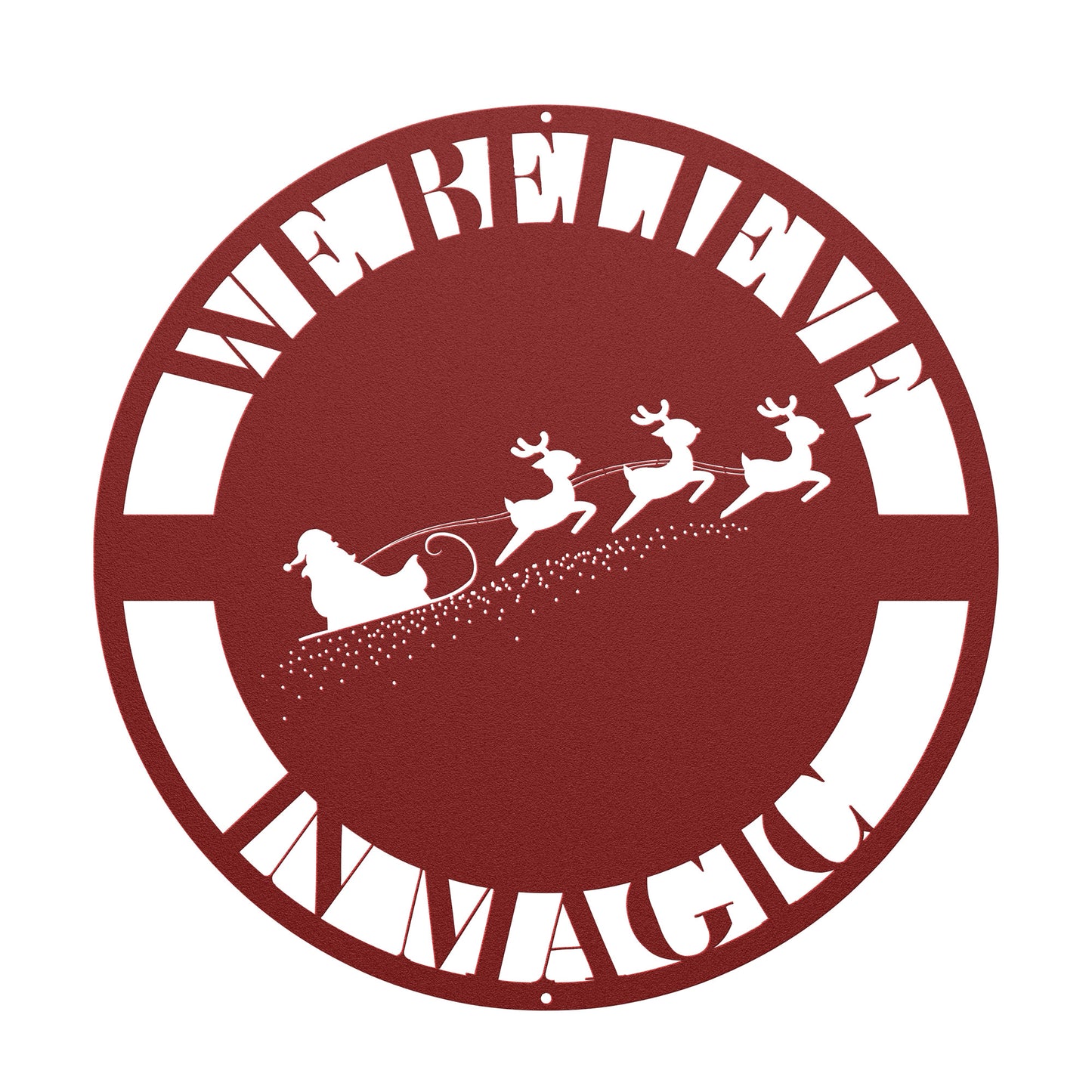 10065 - Santa and Sleigh We Believe in Magic Metal Sign