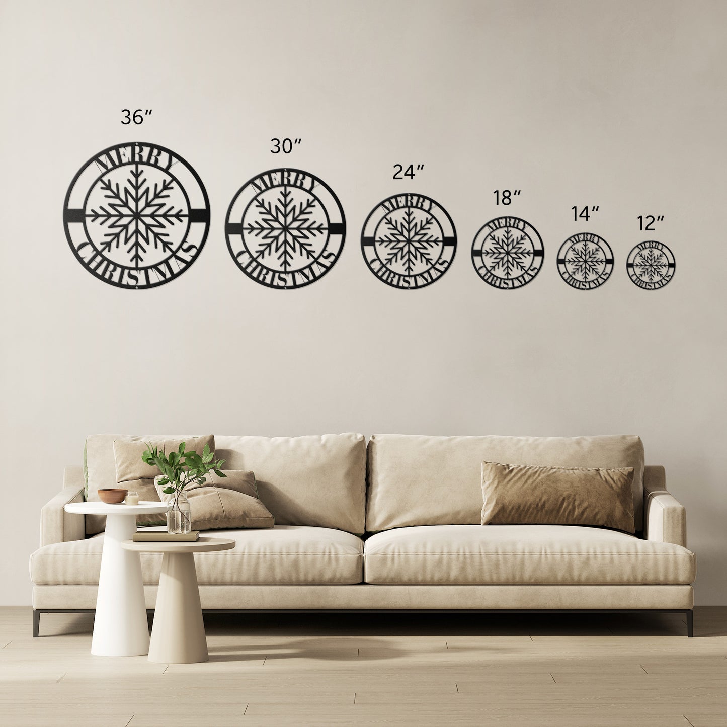10060 - Snowflake Merry Christmas Metal Sign