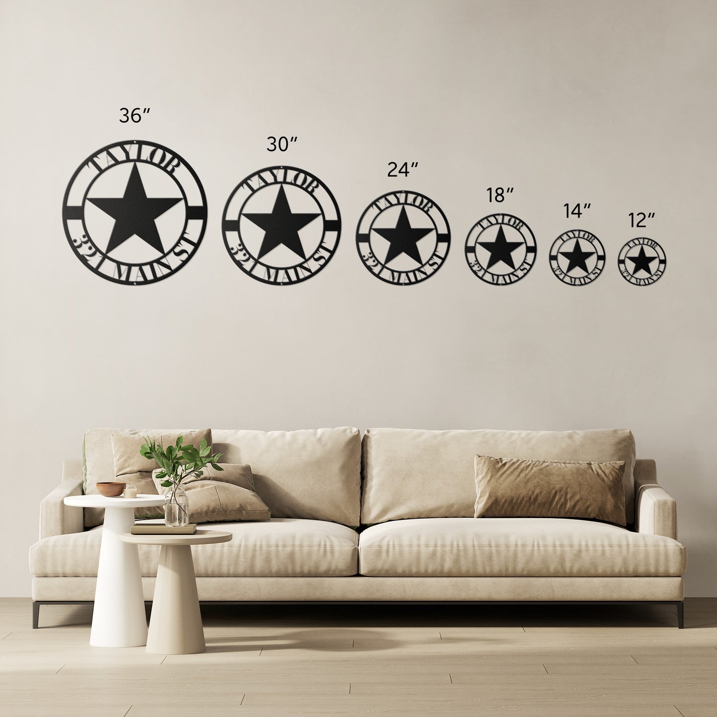 10005 - Star Personalized Address and Name Metal Sign