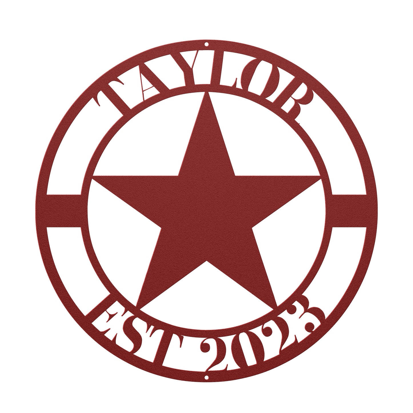 10004 - Star Personalized Name and Established Year Metal Sign