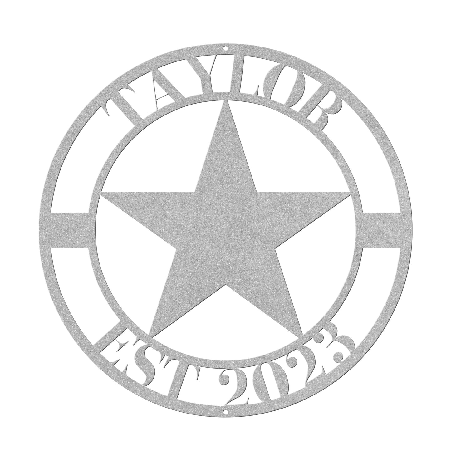 10004 - Star Personalized Name and Established Year Metal Sign