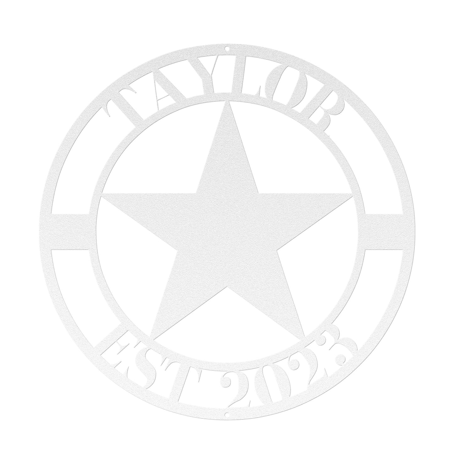 10004 - Star Personalized Name and Established Year Metal Sign