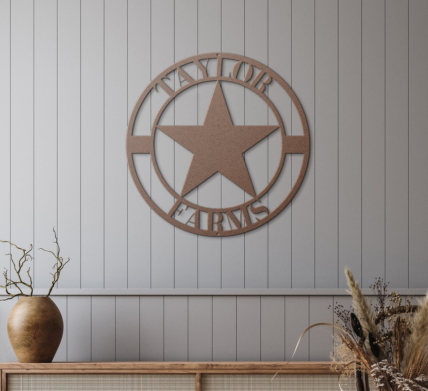10003 - Star Personalized Family Name Farm Metal Sign