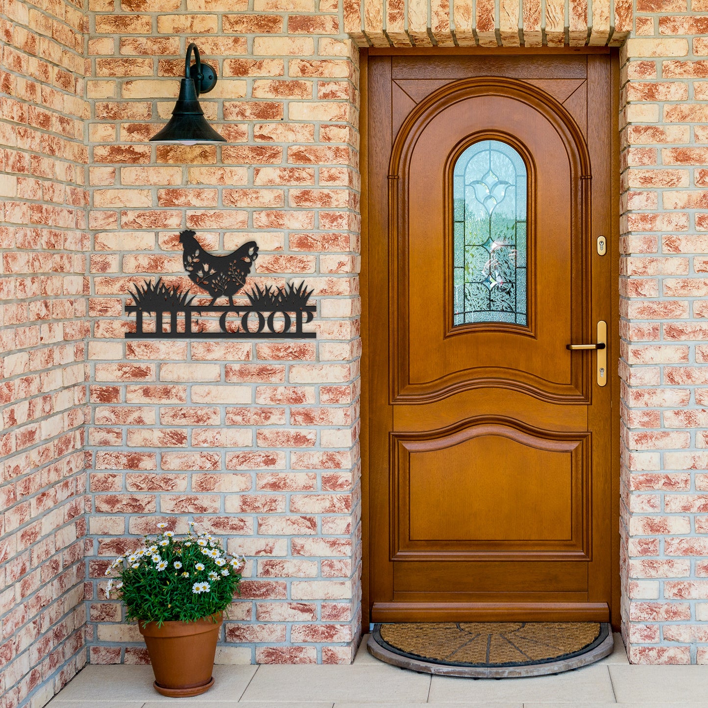 10053 - The Chicken Coop Metal Decorative Floral Sign
