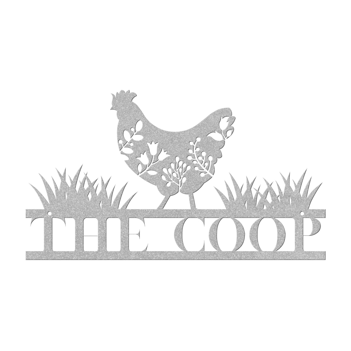 10053 - The Chicken Coop Metal Decorative Floral Sign