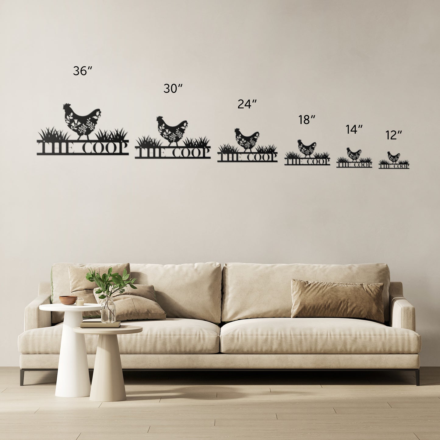 10053 - The Chicken Coop Metal Decorative Floral Sign