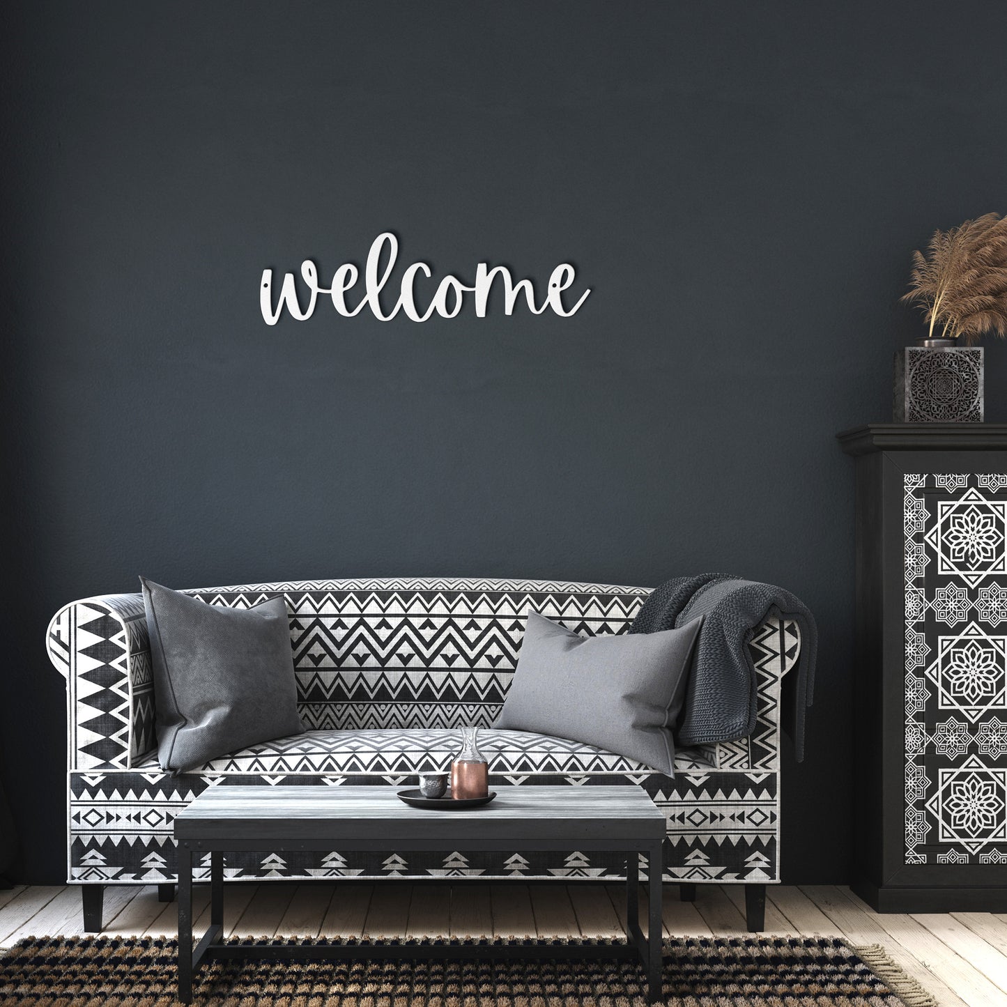 10051 - Welcome Cursive Metal Sign