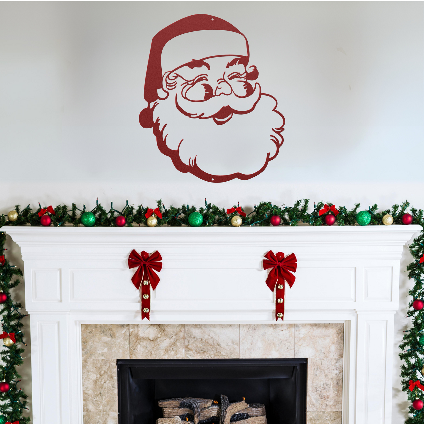 10018 - Jolly Santa Christmas Metal Decor Sign