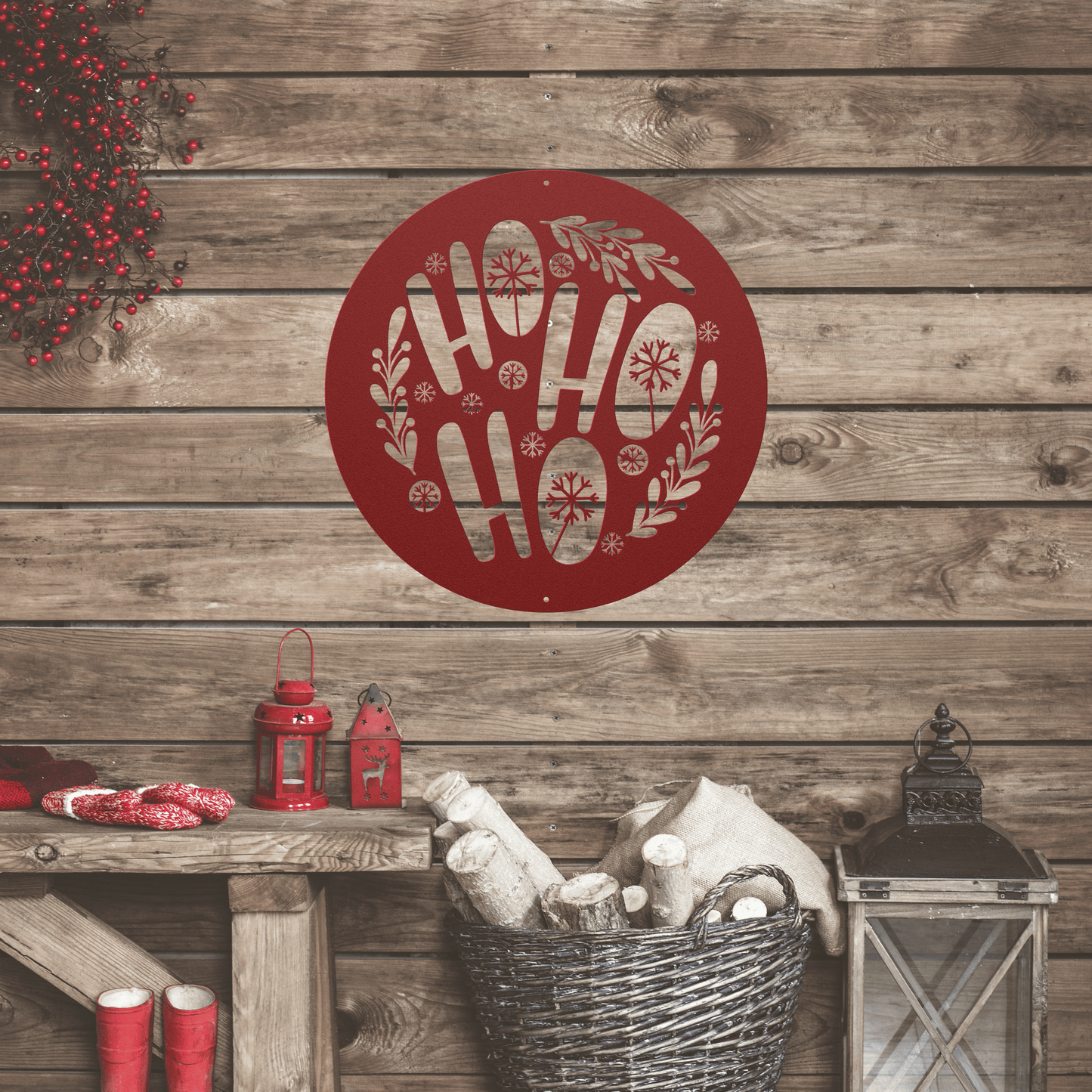 10119 - Christmas Ho Ho Ho Metal Wall Art