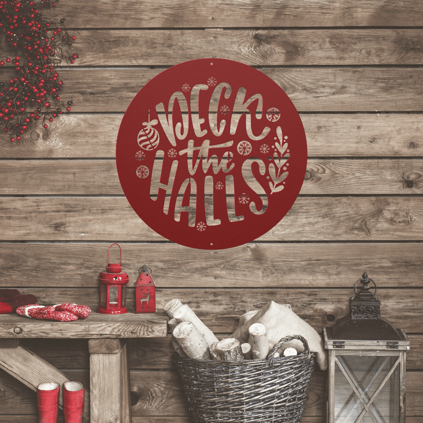 10121 - Christmas Deck the Halls Circular Sign