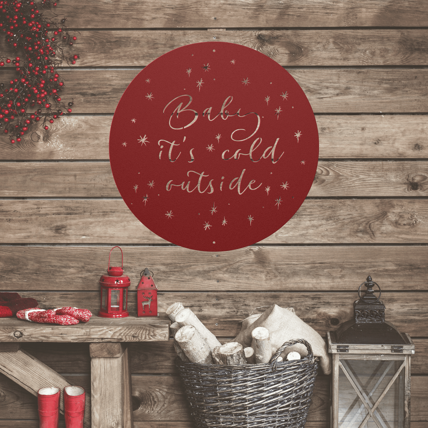 10133 - Baby It's Cold Outside Christmas Metal Decor Sign