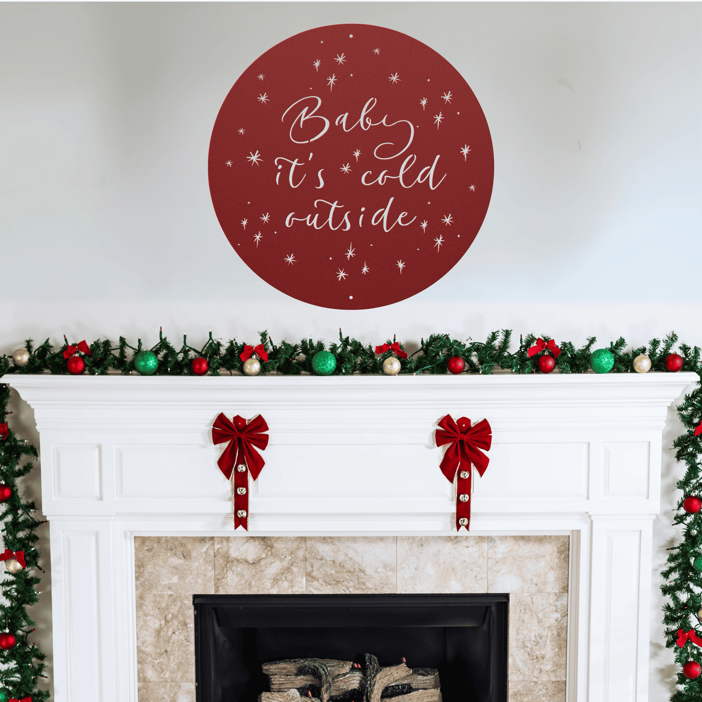 10133 - Baby It's Cold Outside Christmas Metal Decor Sign