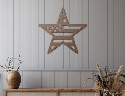 10134 - American Flag Star Patriotic Metal Sign