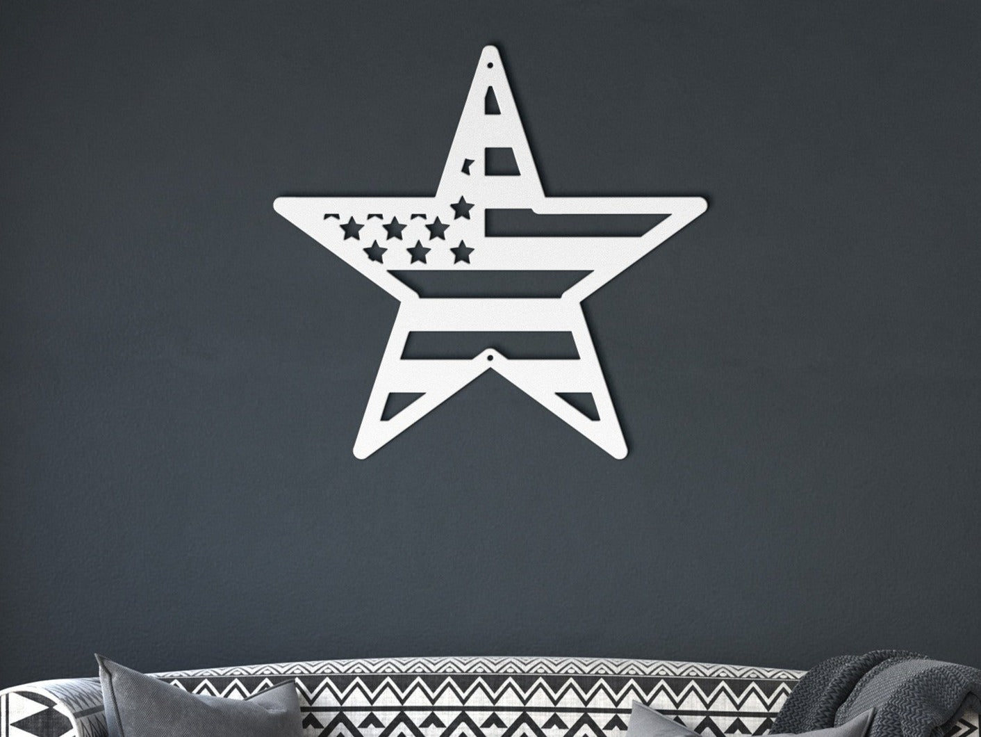 10134 - American Flag Star Patriotic Metal Sign