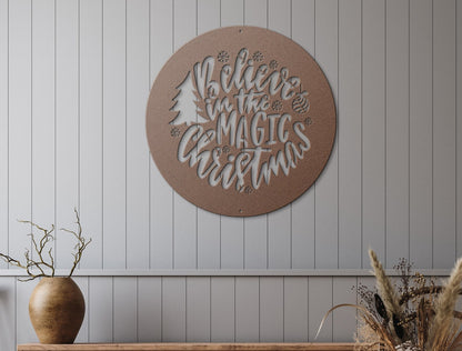 10125 - Believe in the Magic Christmas Metal Sign