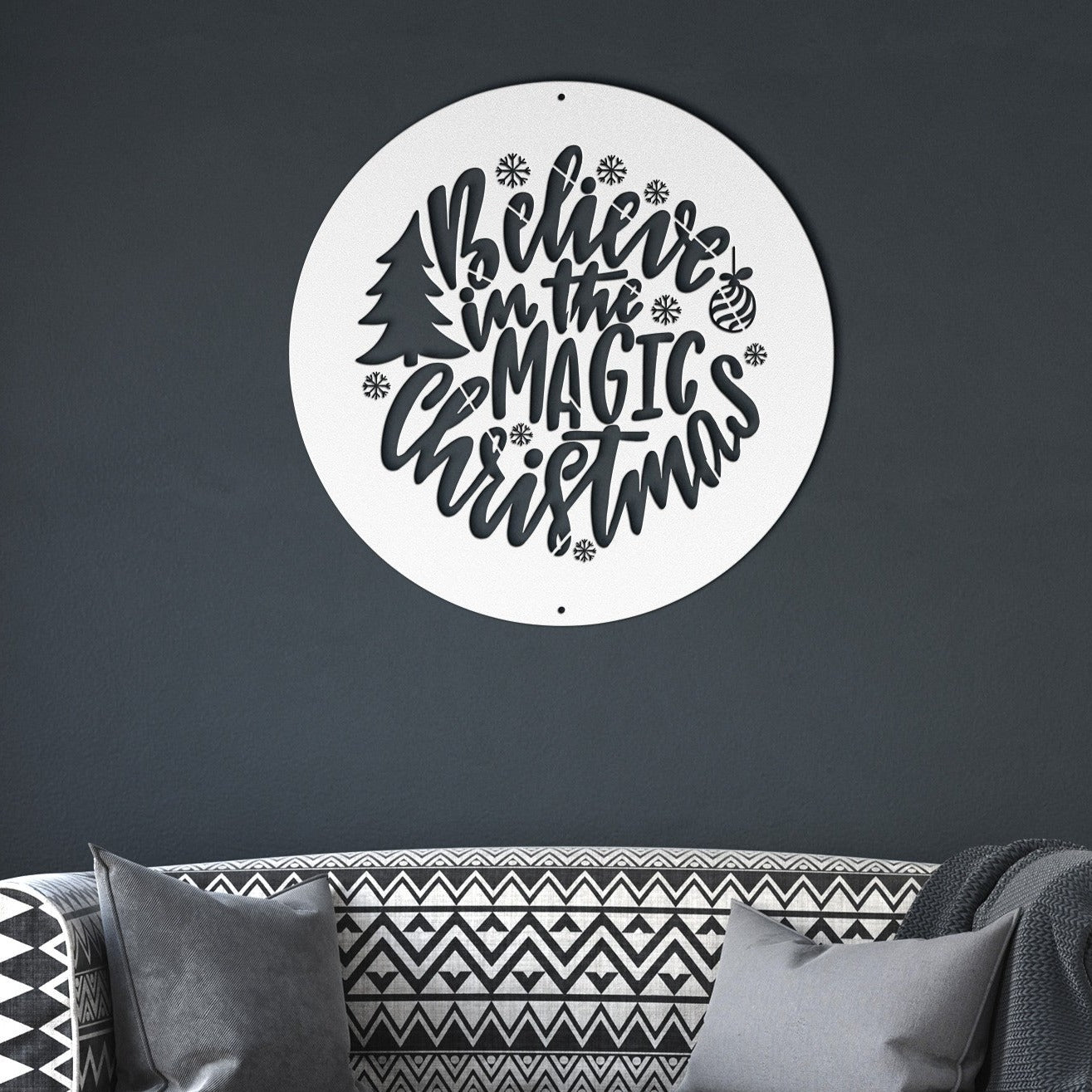 10125 - Believe in the Magic Christmas Metal Sign