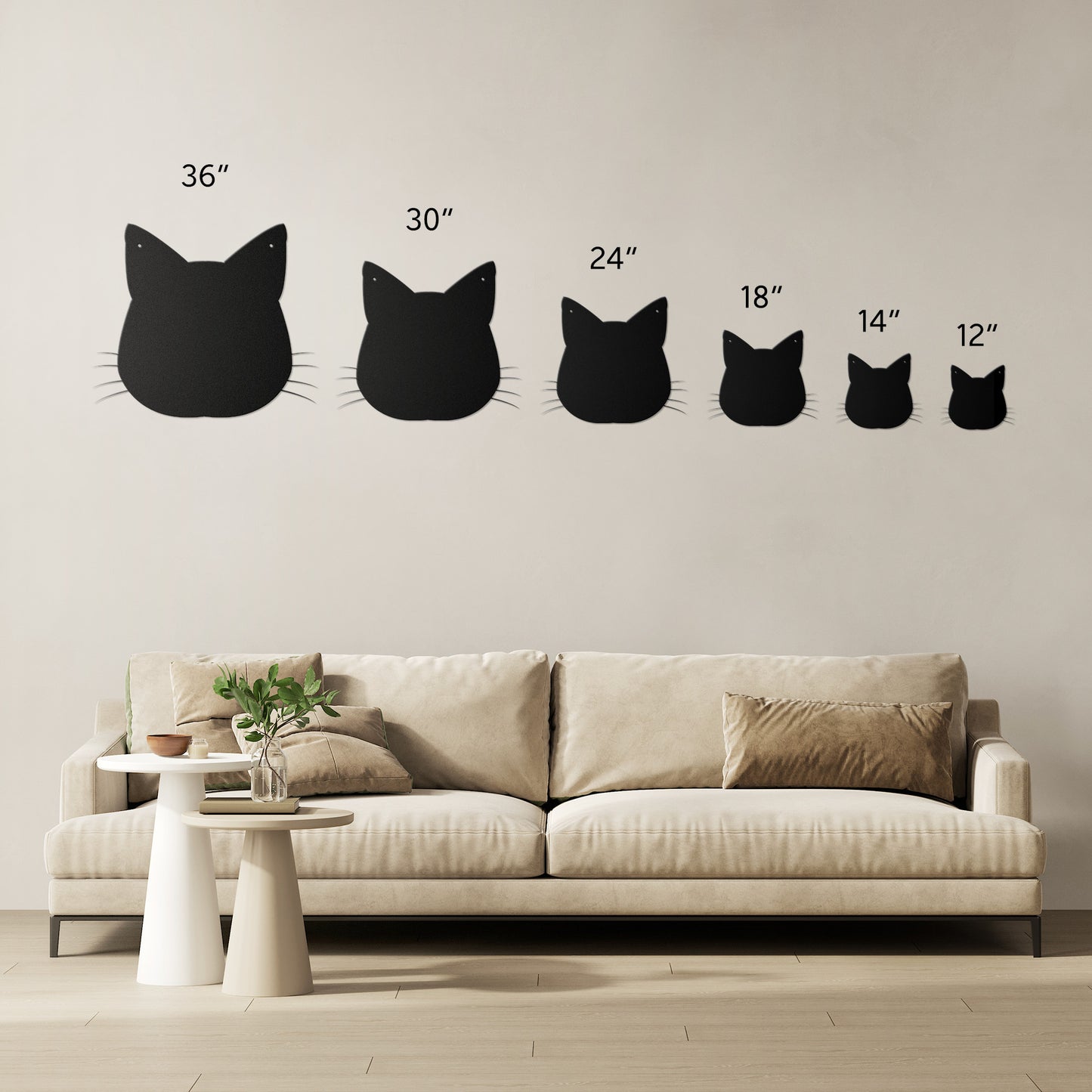 10186 - * Cat Face Silhouette Metal Sign