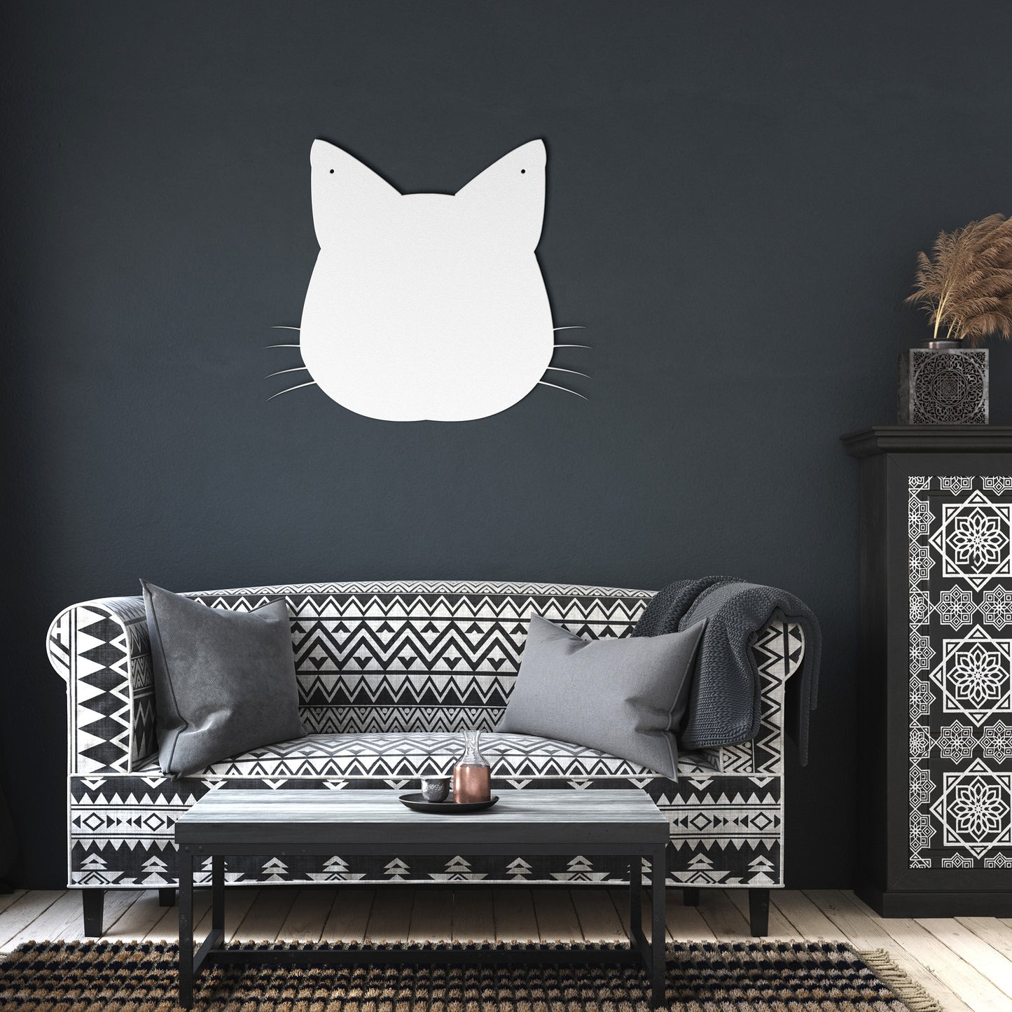 10186 - * Cat Face Silhouette Metal Sign