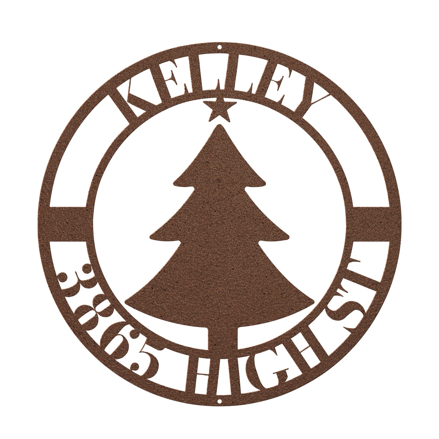 10185 - * Christmas Tree Custom Address Circular Sign