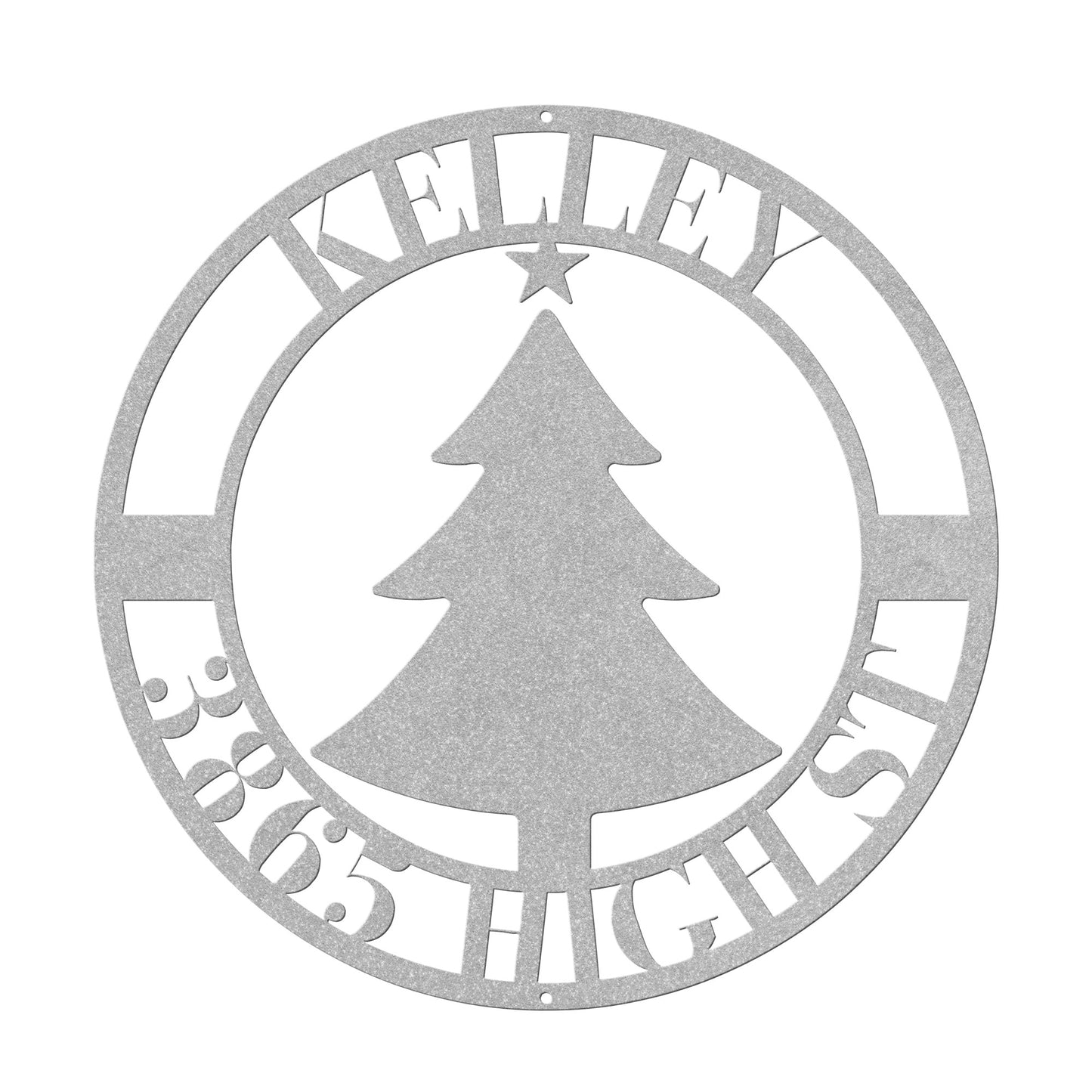 10185 - * Christmas Tree Custom Address Circular Sign