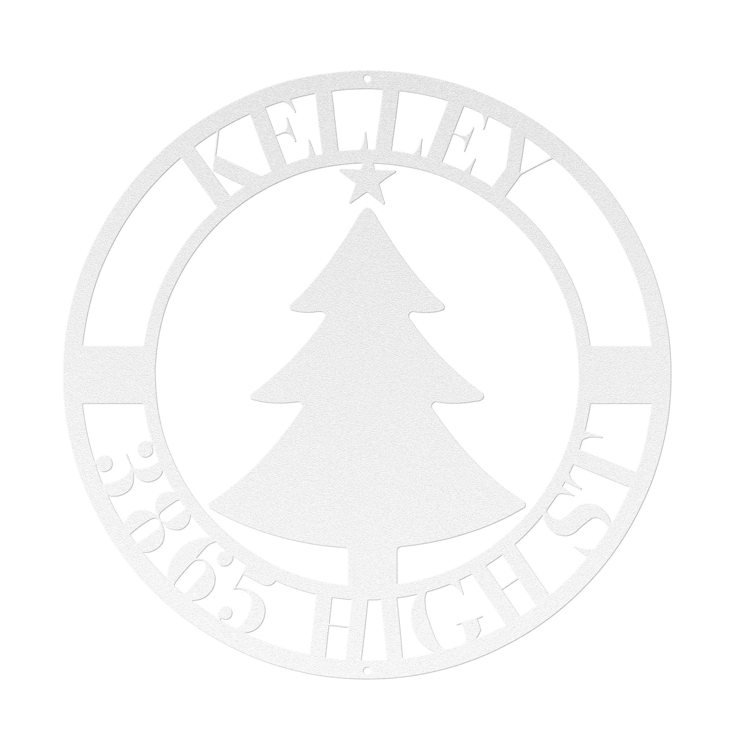 10185 - * Christmas Tree Custom Address Circular Sign