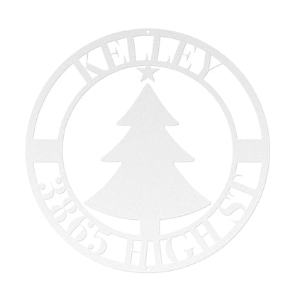 10185 - * Christmas Tree Custom Address Circular Sign