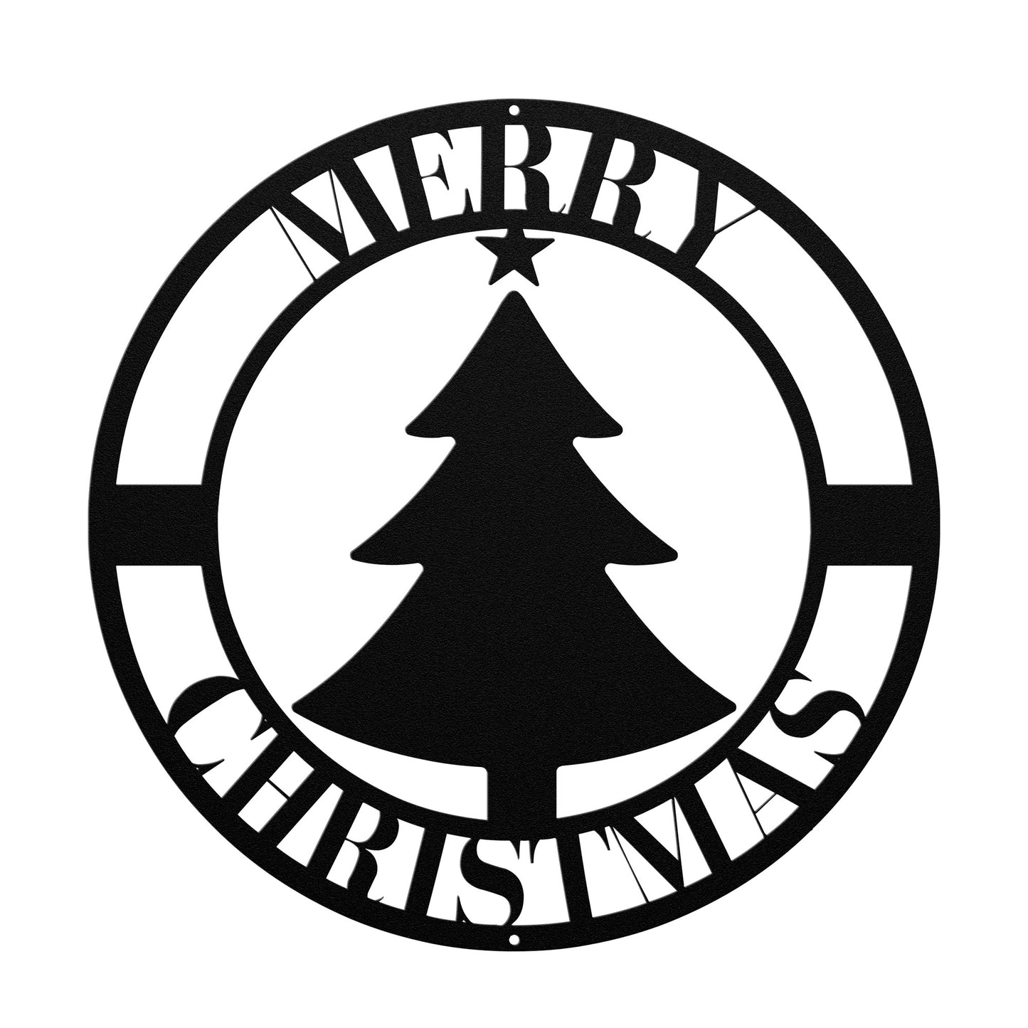 10183 - * Christmas Tree Merry Christmas Circular Sign