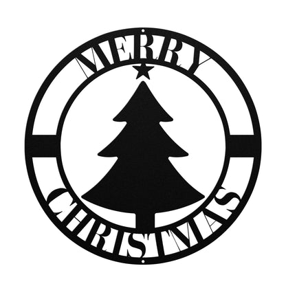 10183 - * Christmas Tree Merry Christmas Circular Sign