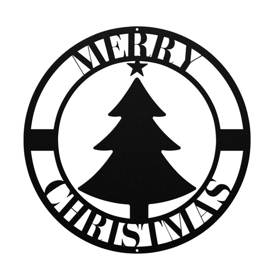 10183 - * Christmas Tree Merry Christmas Circular Sign