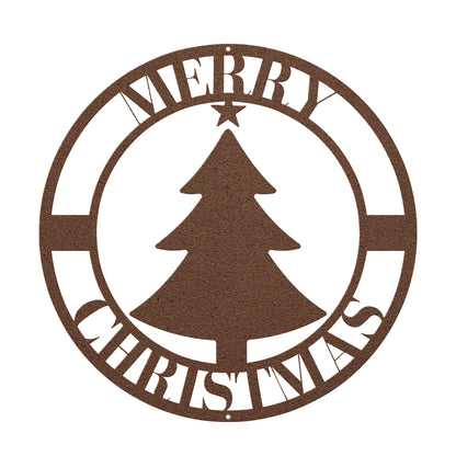 10183 - * Christmas Tree Merry Christmas Circular Sign