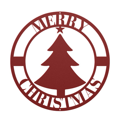 10183 - * Christmas Tree Merry Christmas Circular Sign