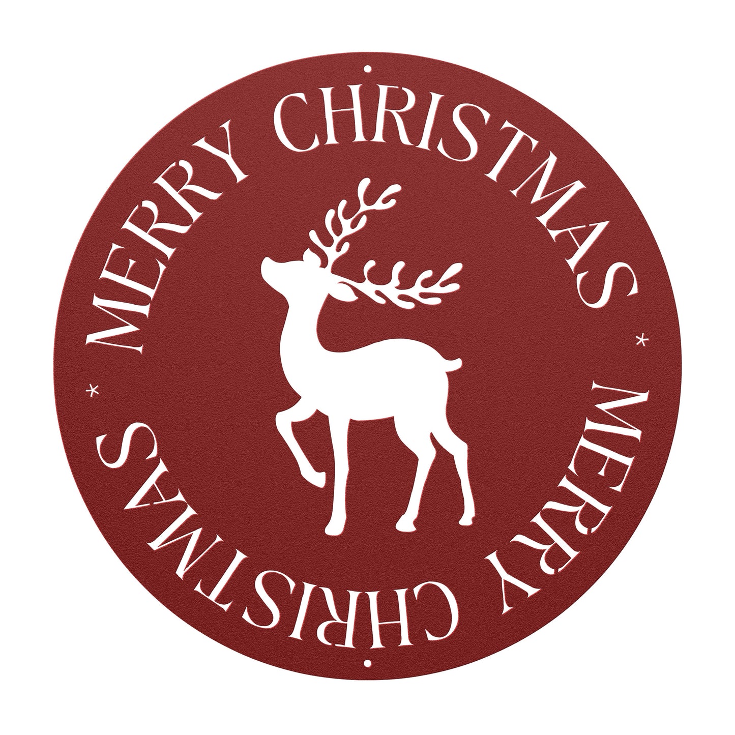10113 - Circular Christmas Deer Metal Sign