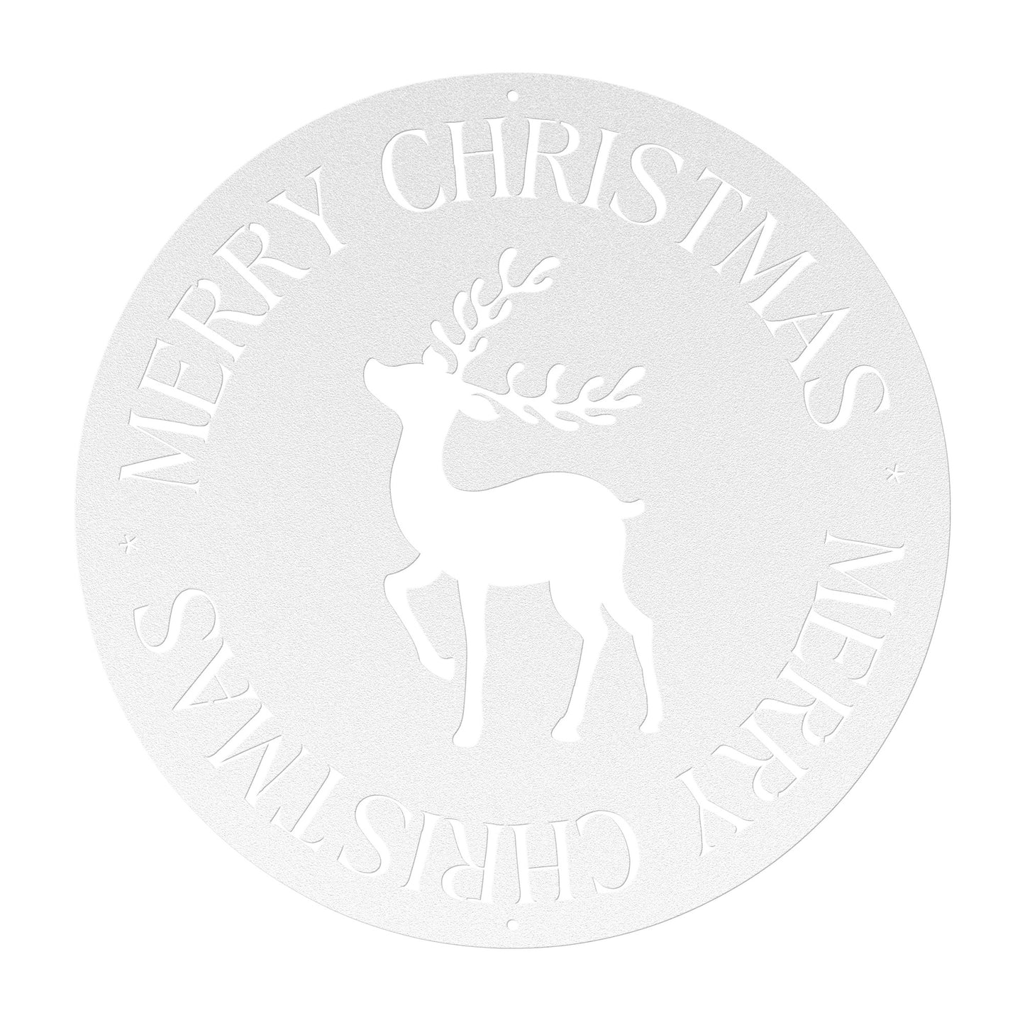 10113 - Circular Christmas Deer Metal Sign