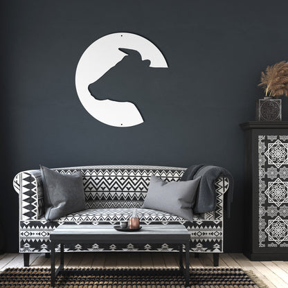 10108 - Cow Head Cutout Metal Sign