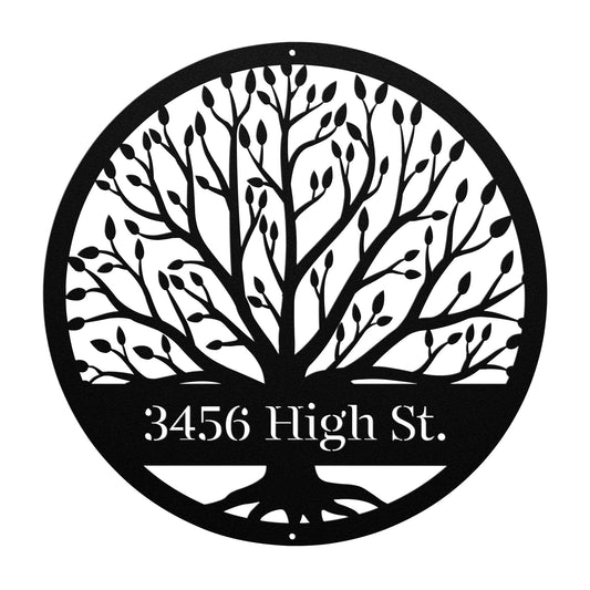 10466 - Tree Custom Address Metal Sign