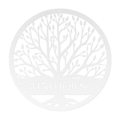 10466 - Tree Custom Address Metal Sign