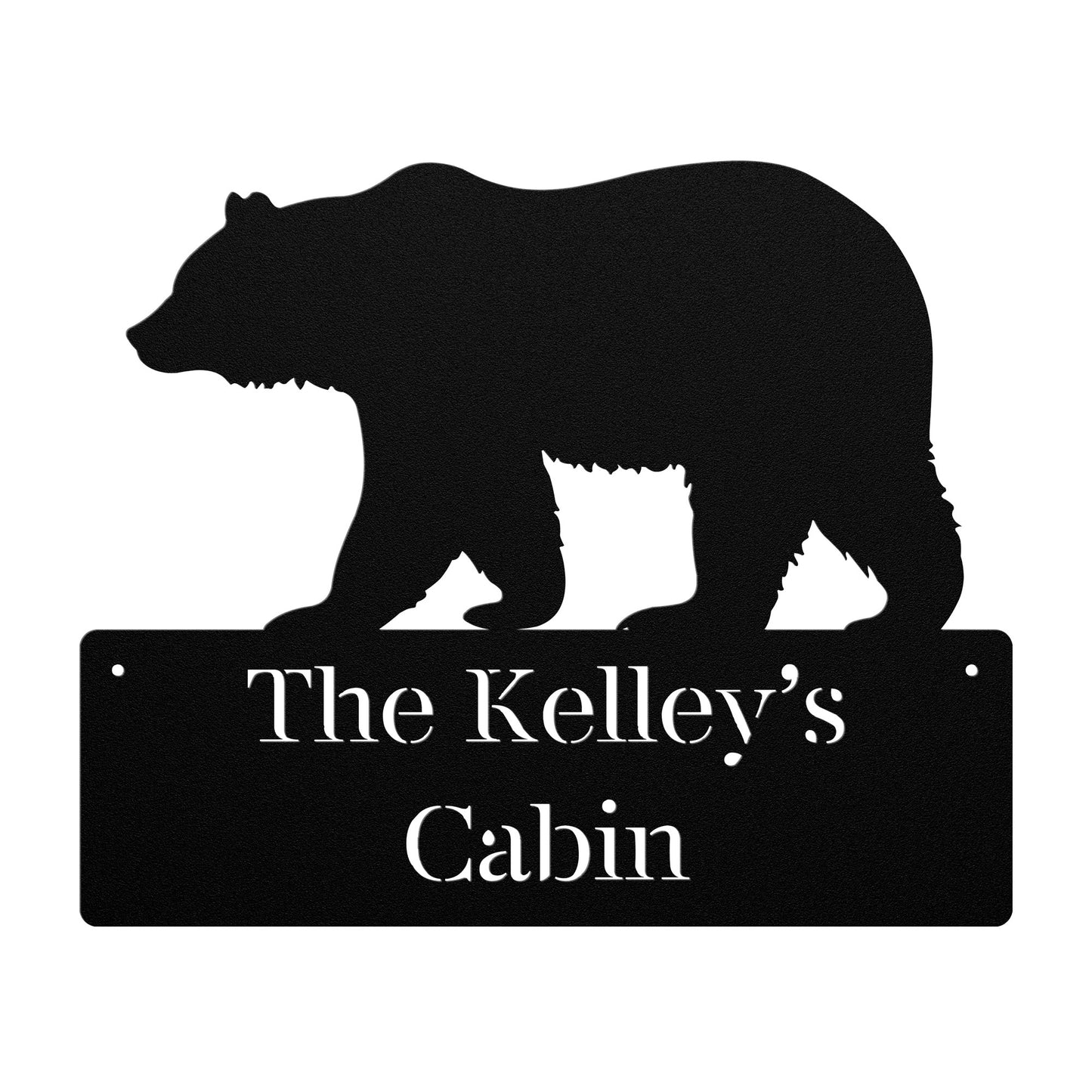 10131 - Bear Custom Name Cabin Metal Plaque