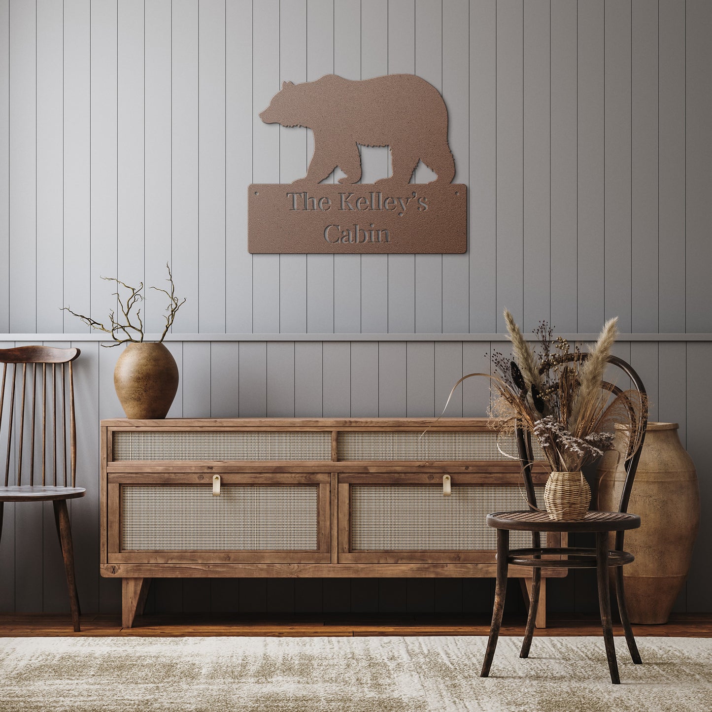 10131 - Bear Custom Name Cabin Metal Plaque