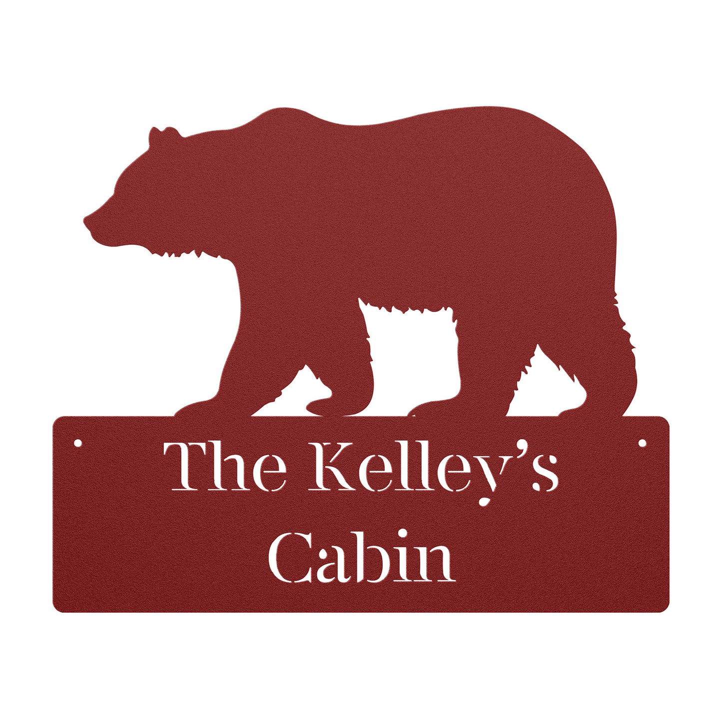 10131 - Bear Custom Name Cabin Metal Plaque
