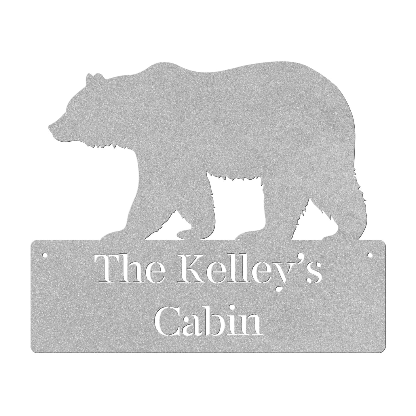 10131 - Bear Custom Name Cabin Metal Plaque