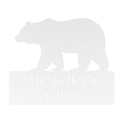 10131 - Bear Custom Name Cabin Metal Plaque