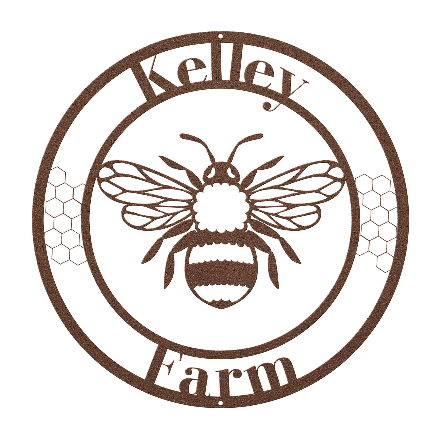 10130 - Bee Circular Custom Farm Metal Sign