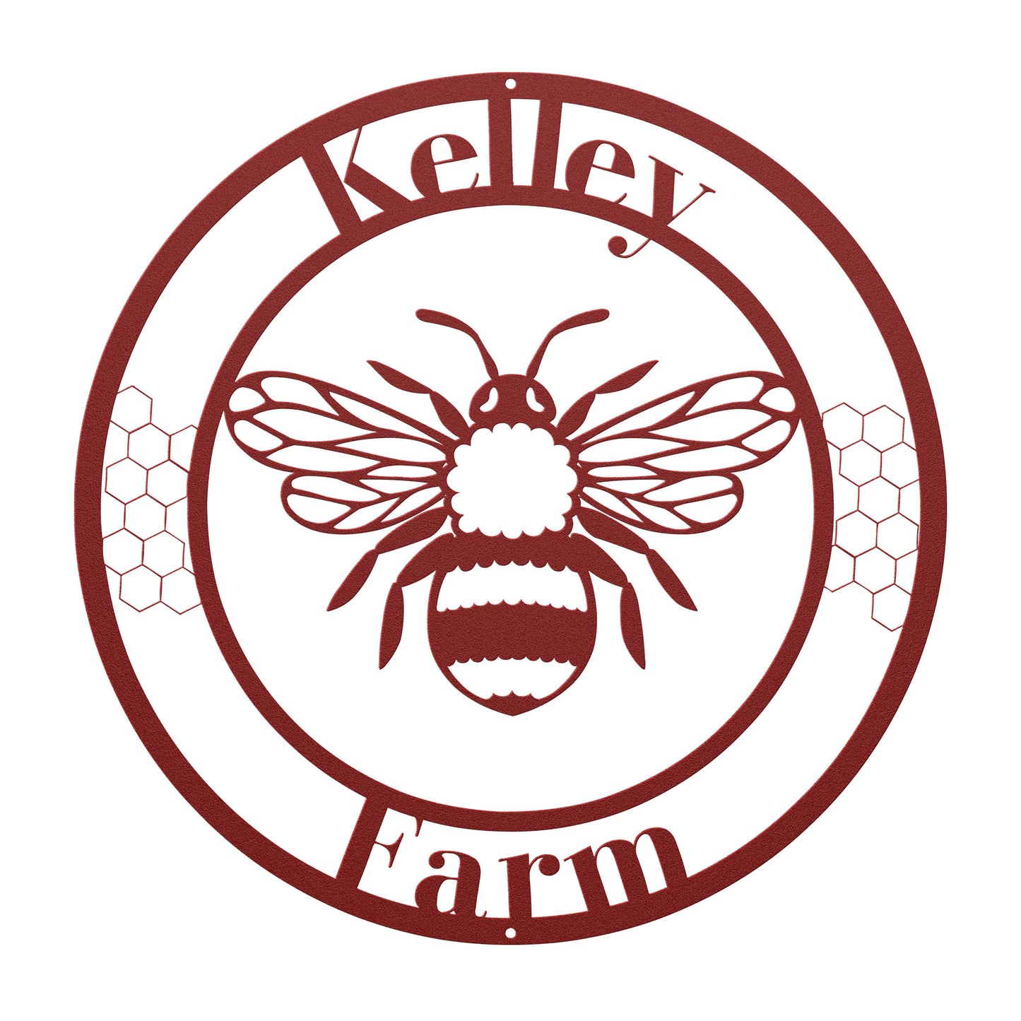 10130 - Bee Circular Custom Farm Metal Sign