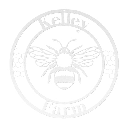 10130 - Bee Circular Custom Farm Metal Sign